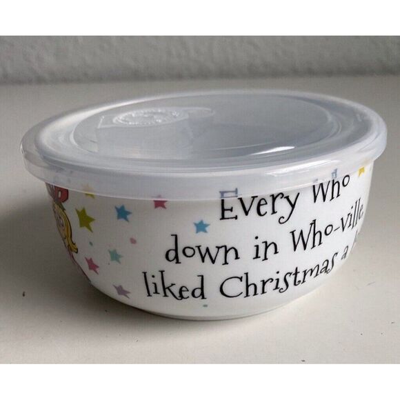 The Grinch Whoville Christmas Ceramic Storage Bowl Container Pressure Lid SMALL - Picture 3 of 11